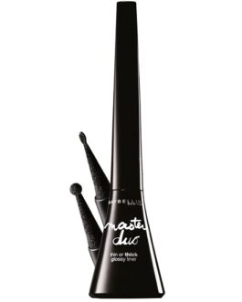 Delineador Líquido Brillante Laca Negra Master Duo 2-EN-1 Maybelline