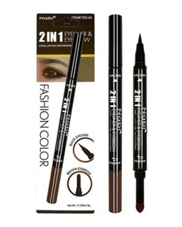 Delineador Negro 2 IN 1 y de Cejas Marrón Nabi