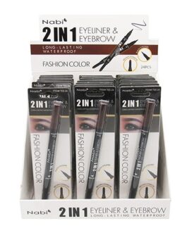 Delineador Negro 2 IN 1 y de Cejas Marrón Nabi